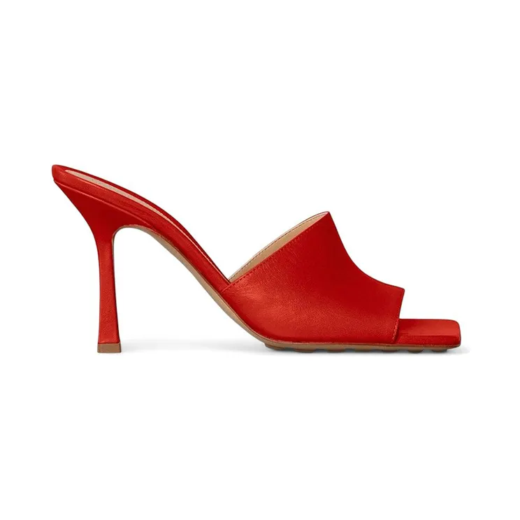 Bottega Veneta Stretch Heeled Mules Red (610538 VBSF0 8913)