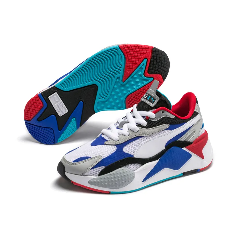 Puma RS-X 3 Puzzle White Blue Red (GS) Puma White/Dazzling Blue-High Rise (372357-05)