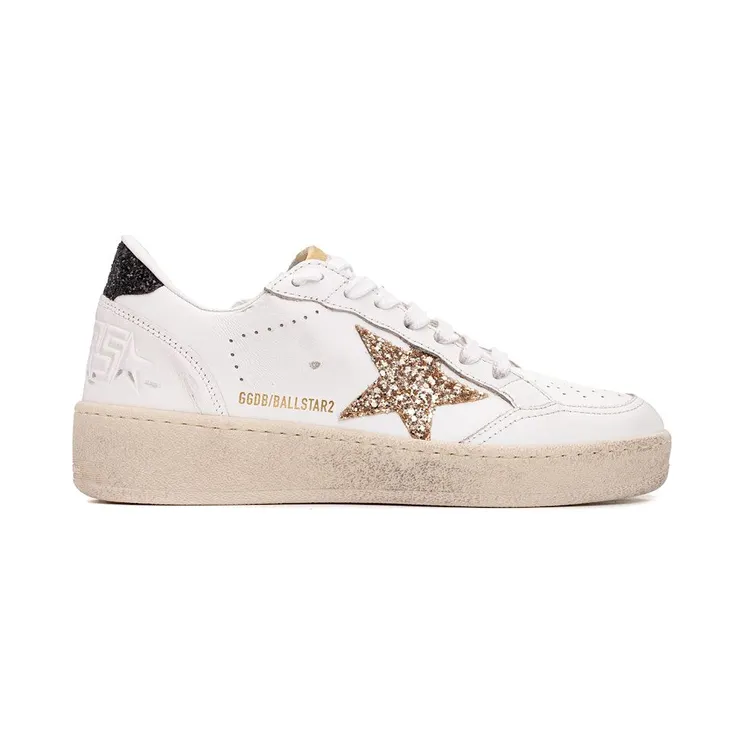 Golden Goose Ball-Star White Gold Glitter Star Black (GWF00804-F006964-10471)