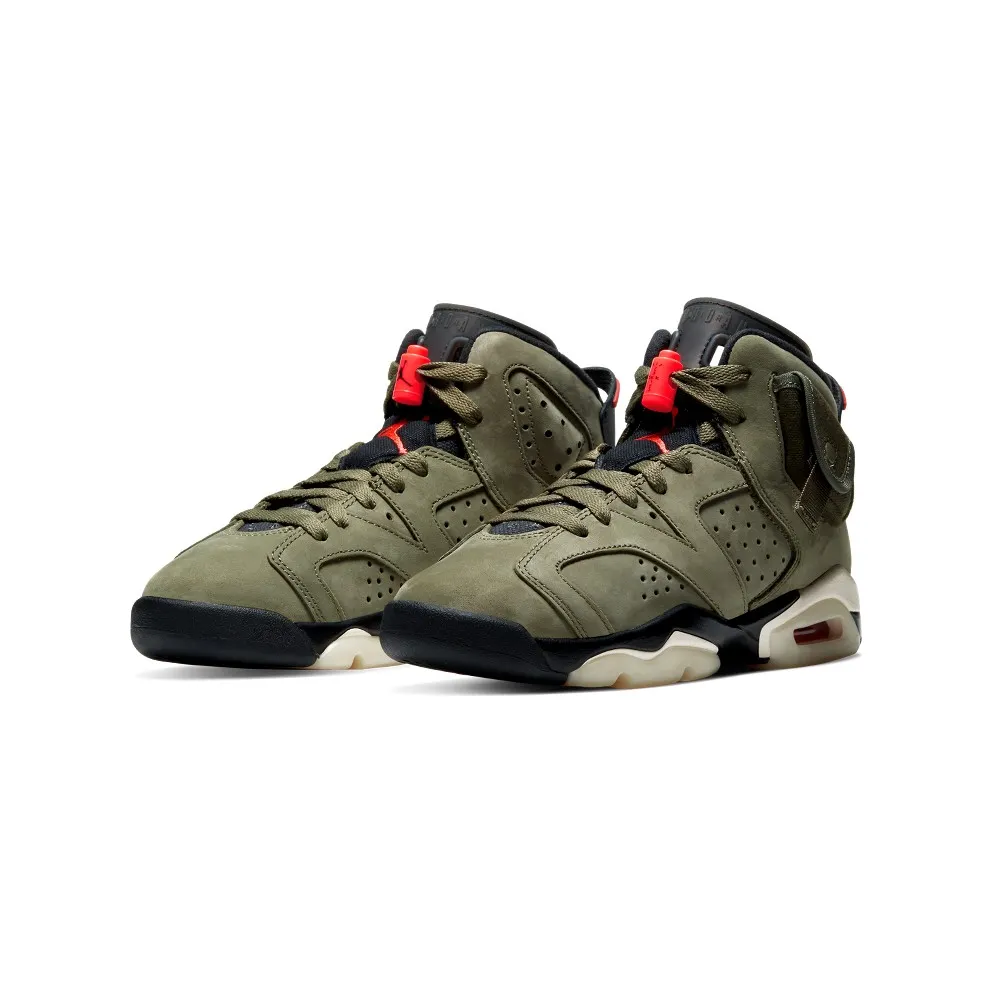 Air Jordan x Travis Scott Cactus Jack Nike AJ VI 6 ‘Medium Olive’ (GS) (2019) (CN1085-200)