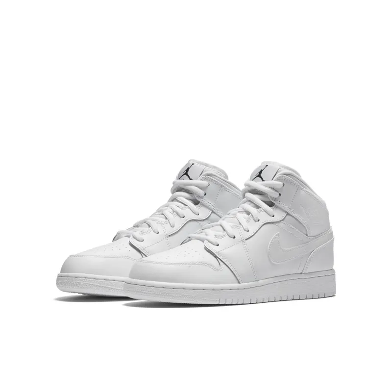 Jordan 1 Retro Mid White 2017 (GS) White/Black-White (554725-110)