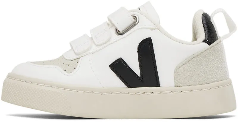 Veja Baby White & Black Vegan V-10 Velcro (CV0702565)