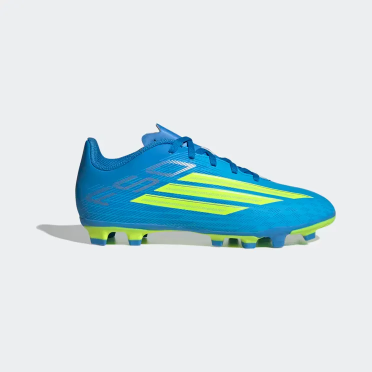 adidas F50 Club Firm Ground / Multi Ground Football Boots Kids “Lucid Ray Blue / Team Solar Yellow 2 / Lucid Aquamarine” (JS1479)