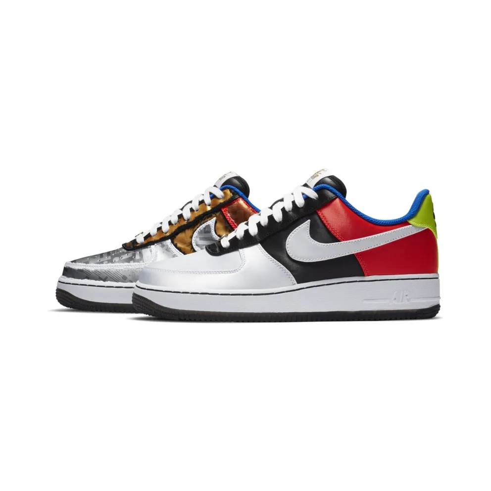 Nike Air Force 1 Low Hidden Message Black/Metallic Silver-Chile Red (DA1345-014)