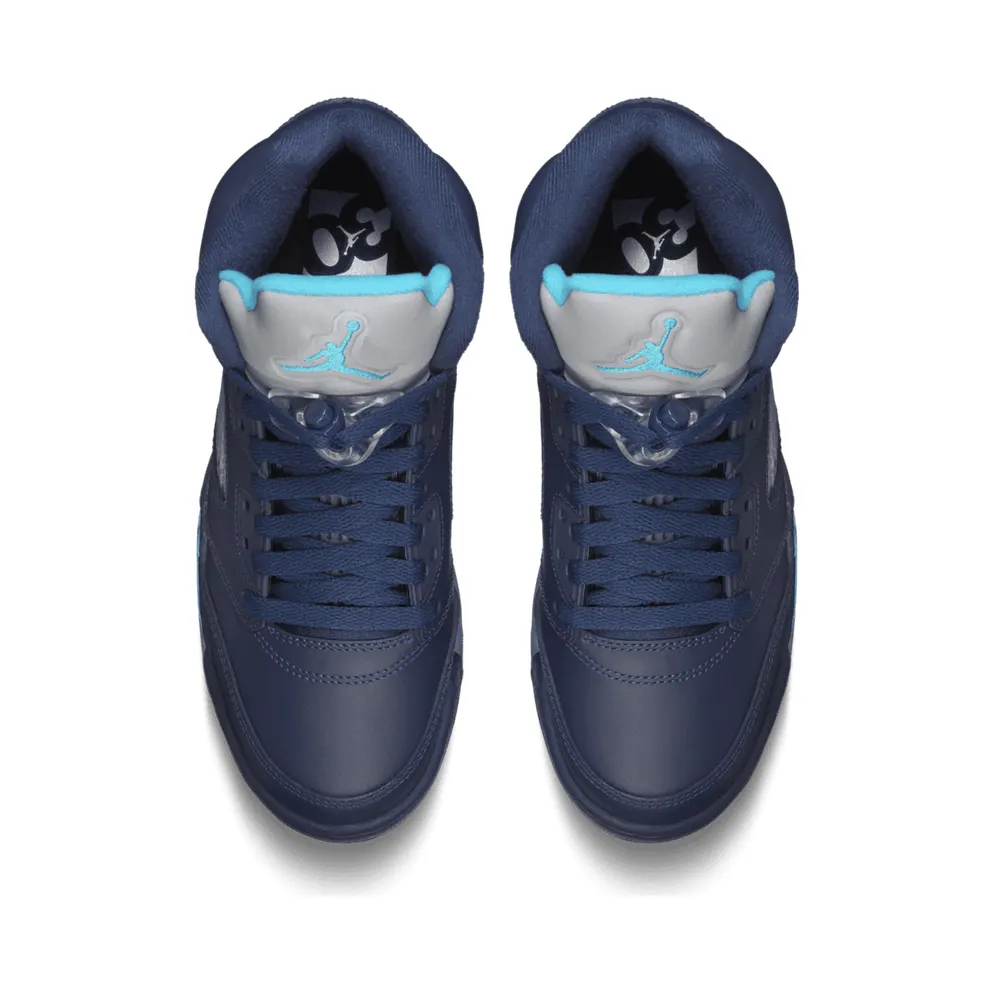 Jordan 5 Retro Pre-Grape (GS) Midnight Navy/Turquoise Blue-White (440888-405)