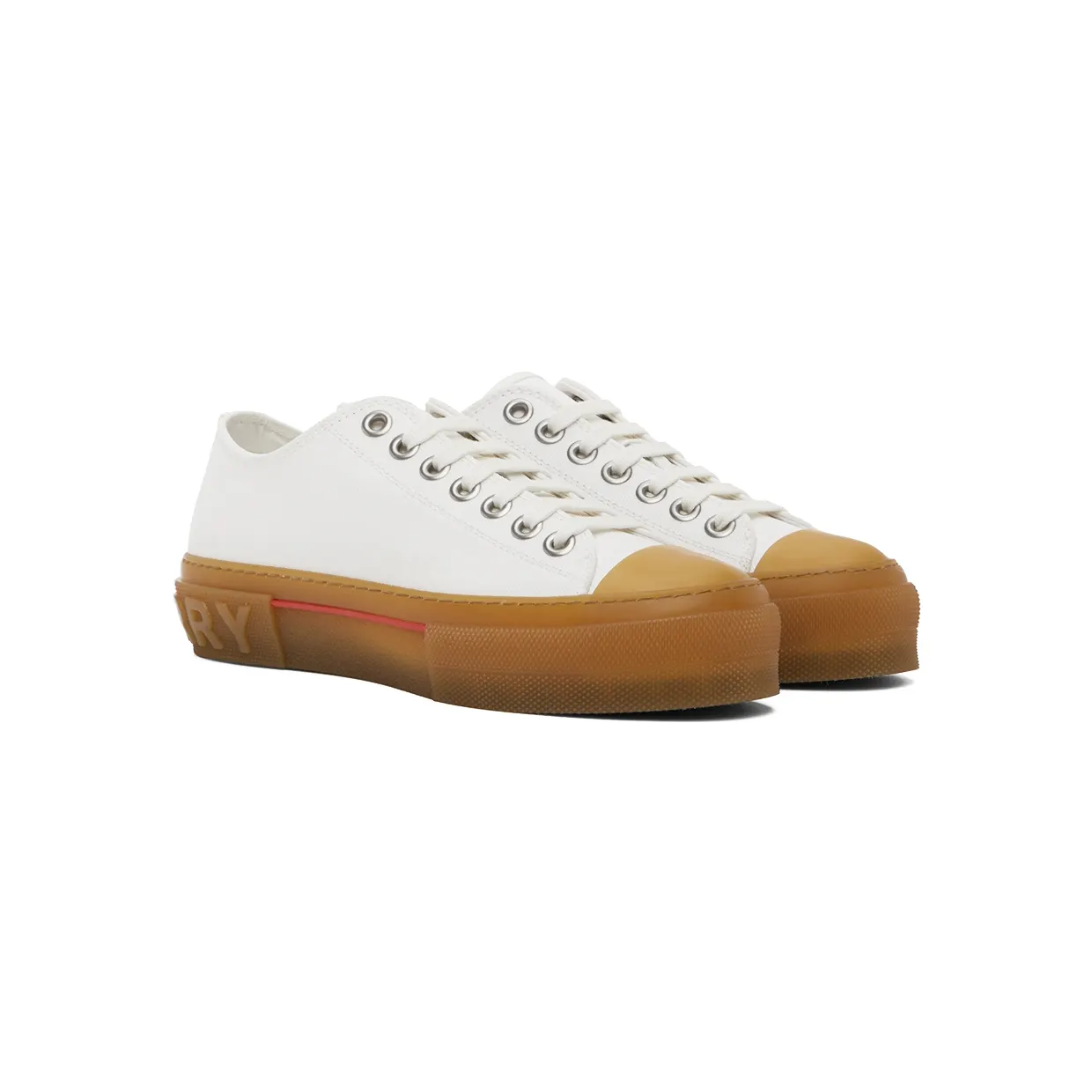 Burberry White Logo Detail Low-Top Sneakers (8052343) (4)