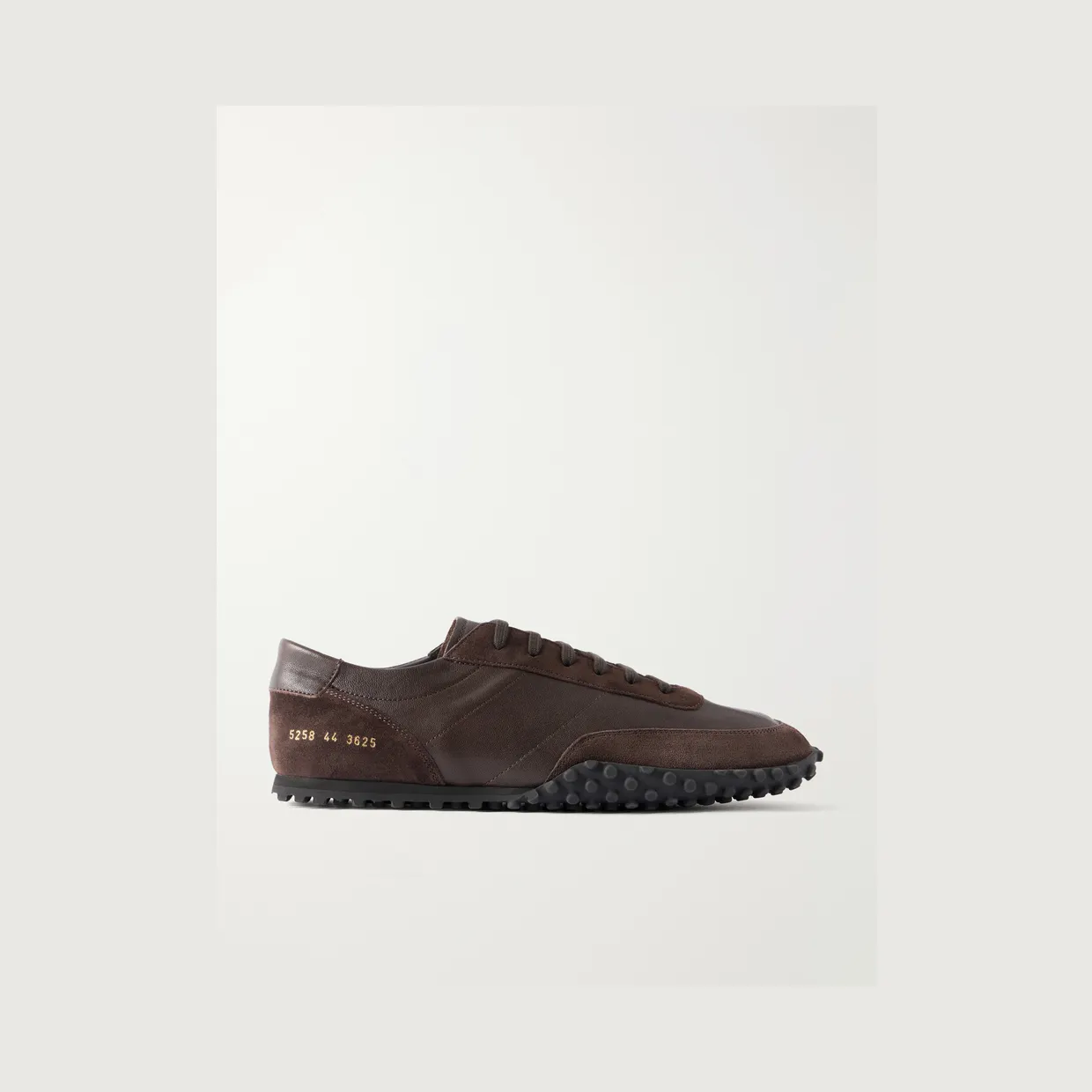 Common Projects Suede-Trimmed Leather Sneakers Dark brown (5258)