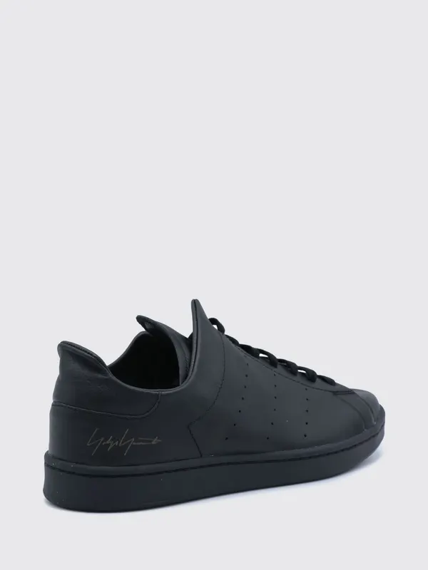 Y-3 Diagonal Stan Smith Leather with Printed Logo and Round Toe Black (KZ9073)