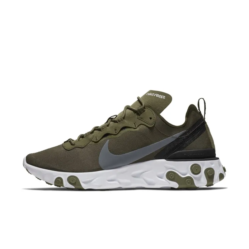 Nike  React Element 55 Medium Olive Medium Olive/Black-White-Cool Grey (BQ6166-200)