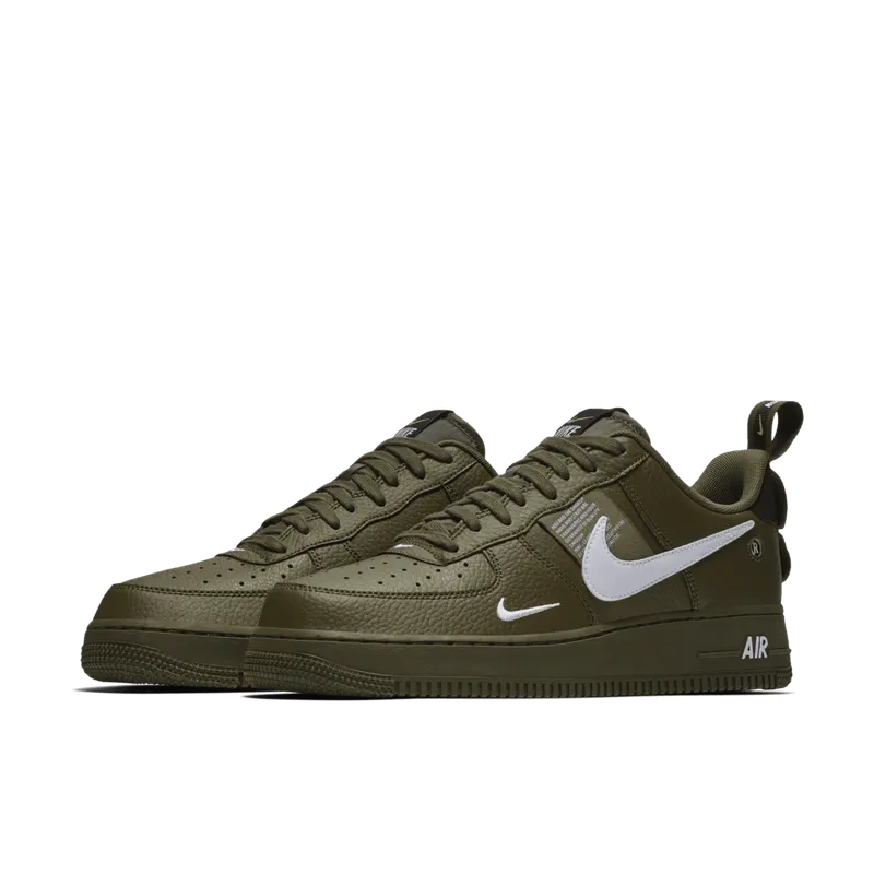 Nike Air Force 1 Low Utility Olive Canvas Olive Canvas/Black-White-Tour Yellow (AJ7747-300)