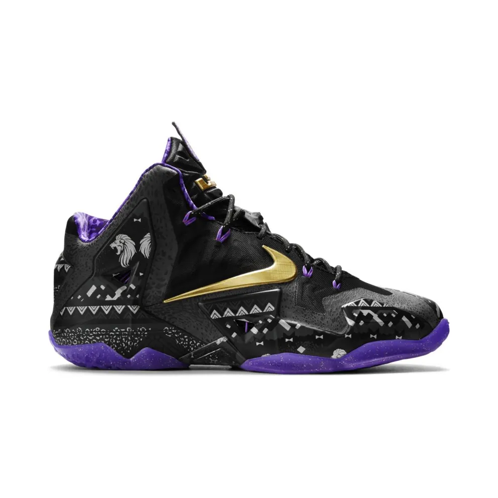 Nike LeBron 11 Black History Month Anthracite/Metallic Gold-Purple Venom (646702-001)