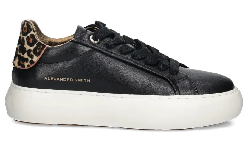 Alexander Smith Soho sneakers met plateauzool en luipaardprint – Zwart (ASBCSOW3568)