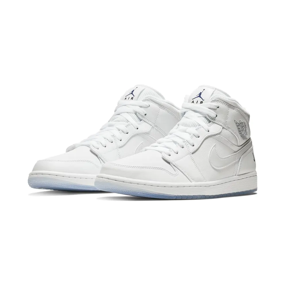 Jordan 1 Mid Pure White White/Concord-White (BQ6578-100)