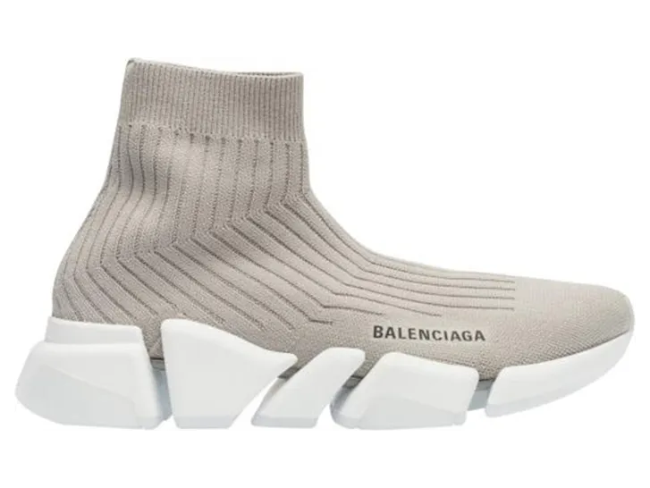 Balenciaga Speed Trainer Rib-Knit Light Gray (W) (654045W2D811391)