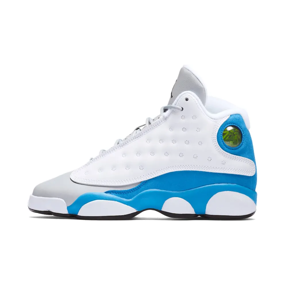 Jordan 13 Retro White Italy Blue (GS) White/Italy Blue-Wolf Grey-Black (439358-107)