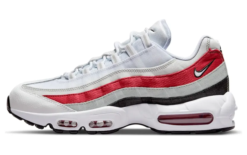 Nike Air Max 95 White Varsity Red Particle Gray (DQ3430-001)