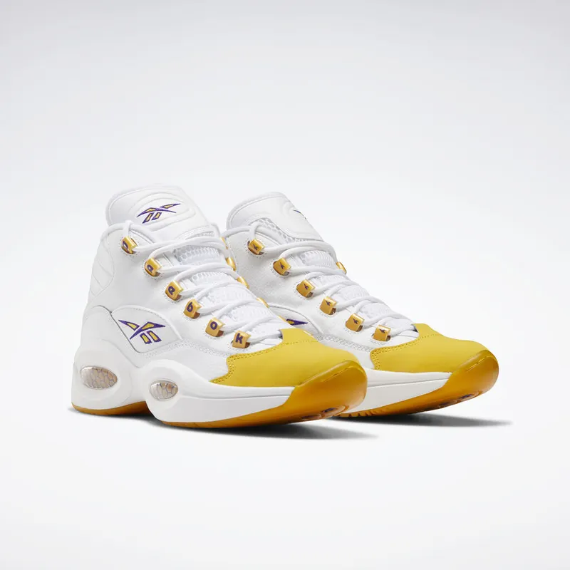 Reebok Question Mid Shoes White / Yellow Thread / Ultra Violet (FX4278)