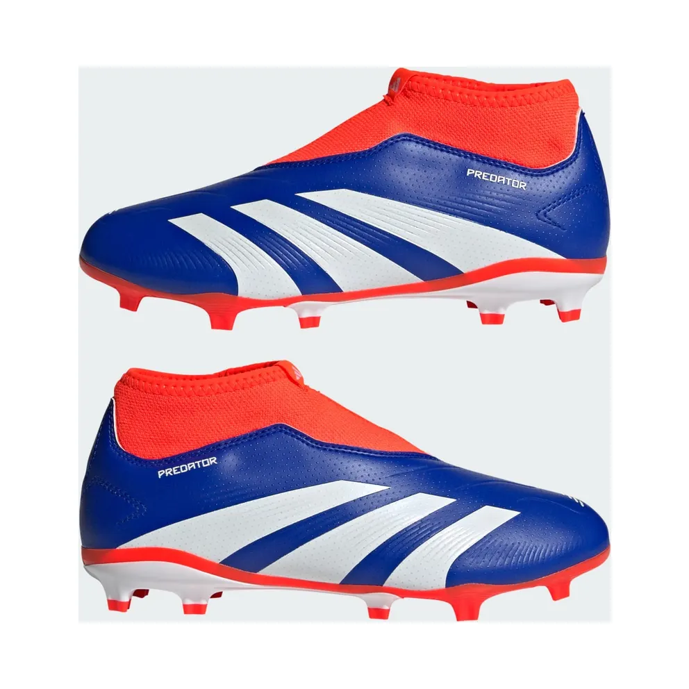adidas Predator League Laceless FG Lucid Blue Cloud White Solar Red (IF6356)