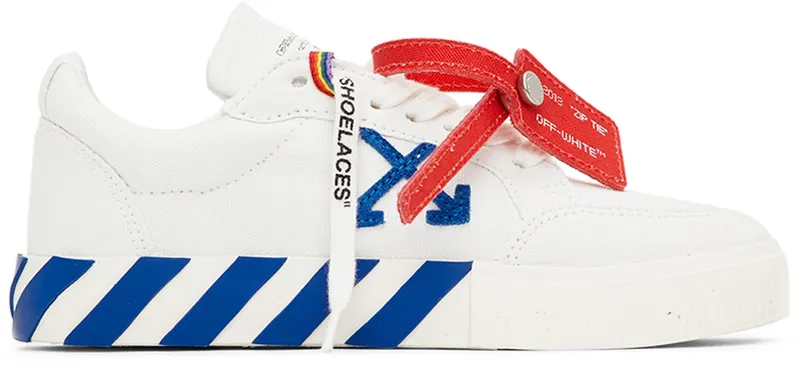 Off-White Kids White & Blue Canvas Vulcanized Low (OBIA003F21FAB0010145)