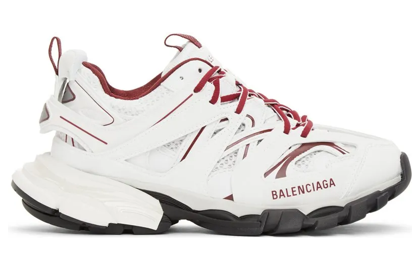 Balenciaga White & Burgundy Track 9066 WHITE/ (542023 W3AD1)