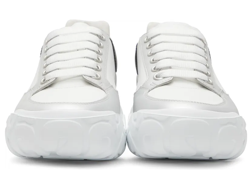 Alexander McQueen White & Silver Court Trainer Sneakers (662663WIA96) (2)