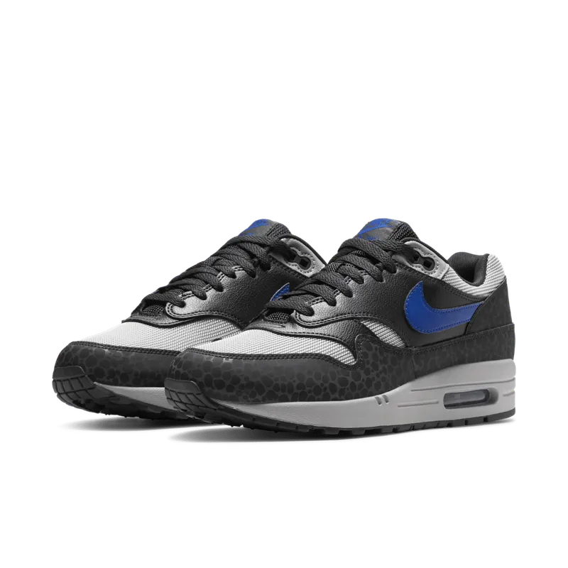 Nike Air Max 1 Safari Reflective Black Off Noir/Atmosphere Grey-Hyper Blue (BQ6521-001)