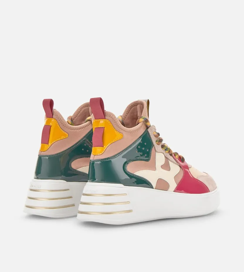 Hi-Top Sneakers Hogan Rebel Pink Green Beige (HXW5640EK42FOV0NA3) (2)