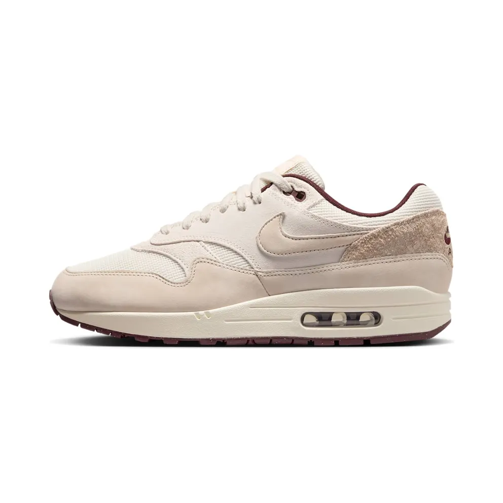 Nike Air Max 1 PRM “Burgundy Crush” (sail / light orewood brown / phantom) – HF8127-100