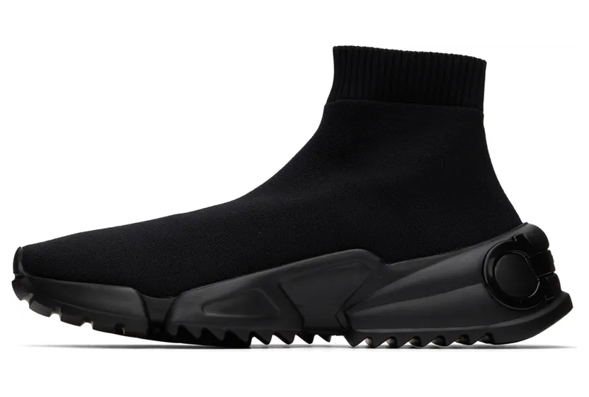 Salvatore Ferragamo Black Sock Sneakers (737231 02C647001) (3)