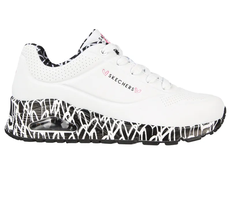 Skechers x JGoldcrown: Uno Loving Love “White / Black (155506 Wbk)” (155506WBK)
