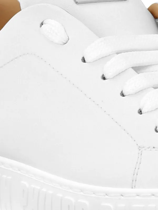 Philipp plein Low-Top Lace-Up Sneakers in Smooth Leather with Applied Logo White (UAESWSC2790PLE005N01) (3)