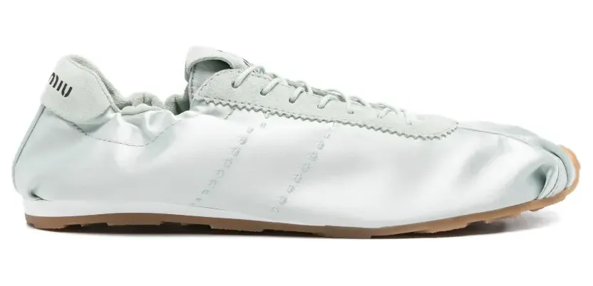 Miu Plume satijnen sneakers – Groen (5E570E005049)