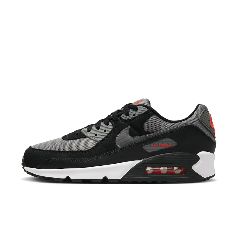 Nike Air Max 90 Grey Black Red (2022) (FD0664-001)