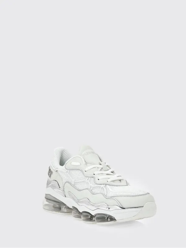 Plein Sport Mesh And Leather Sneakers White (PAESUSC0746STE003N0101)