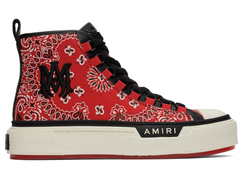 AMIRI Red Bandana M.A. Court Hi Sneakers (AW22MFS007)