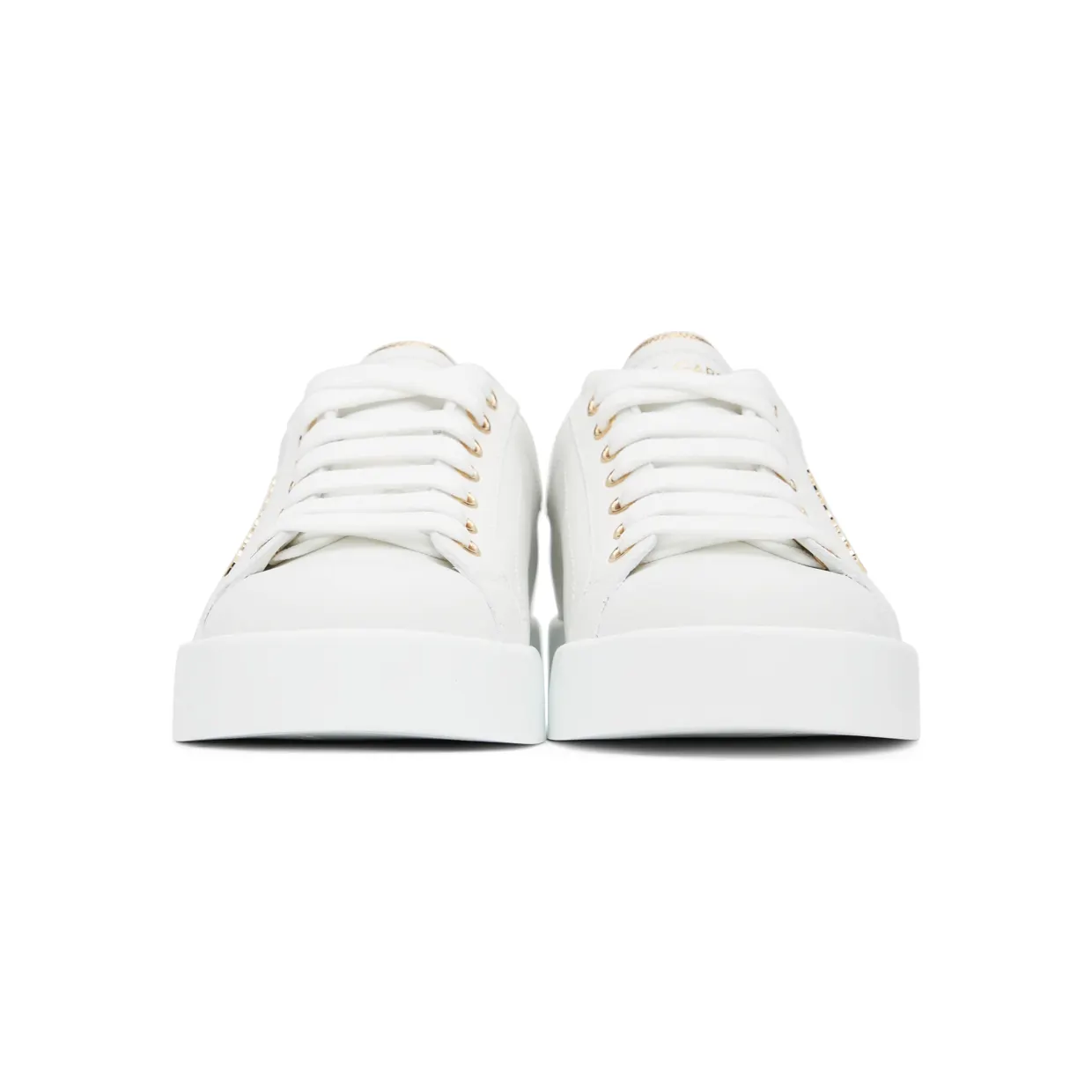 Dolce & Gabbana White & Gold Portofino Sneakers (CK1602 AN298) (2)