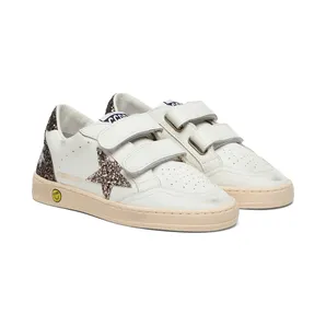 Golden Goose Ball Star Strap Leather Upper Toe and Strap Glitter Star Heel and Spur “White” (GJF00501 F008649 12509)