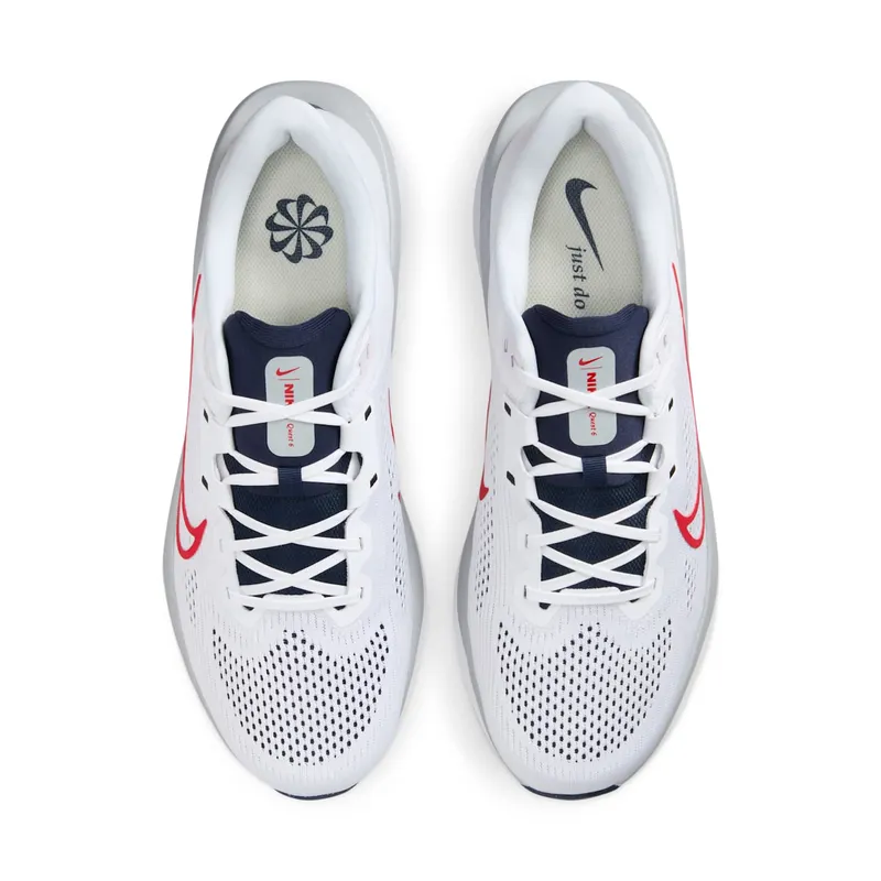Nike Quest 6 White Obsidian Wolf Grey University Red (FD6033-107)