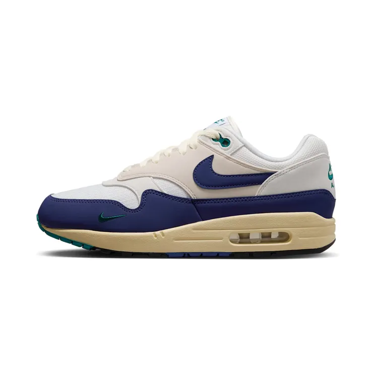 Nike Air Max 1 Athletic Department University Gold “Sail / Light Orewood Brown / Phantom / Deep Royal Blue” (FQ8048-133)