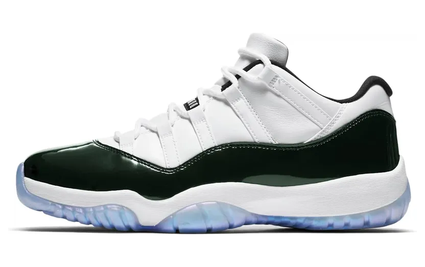 Air Jordan 11 Retro Low Iridescent “White / Emerald Rise / Black” (528895-145)