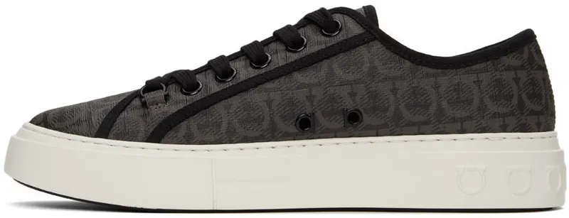 Salvatore Ferragamo Grey & Black Gancini (717990 02B342003)