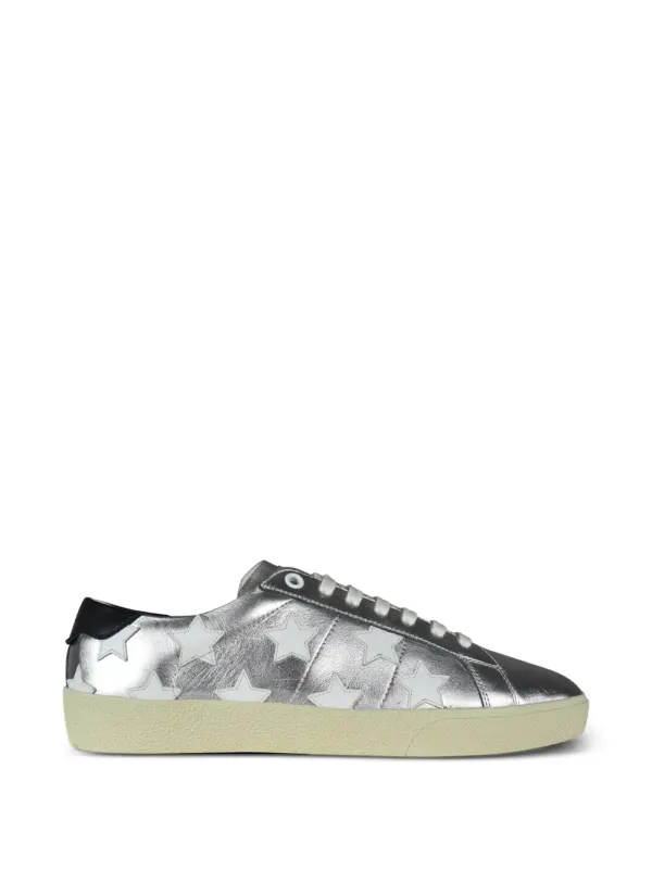 Saint Laurent Court Classic Sneakers mit Stern-Patch – Silber (58013608C208283)