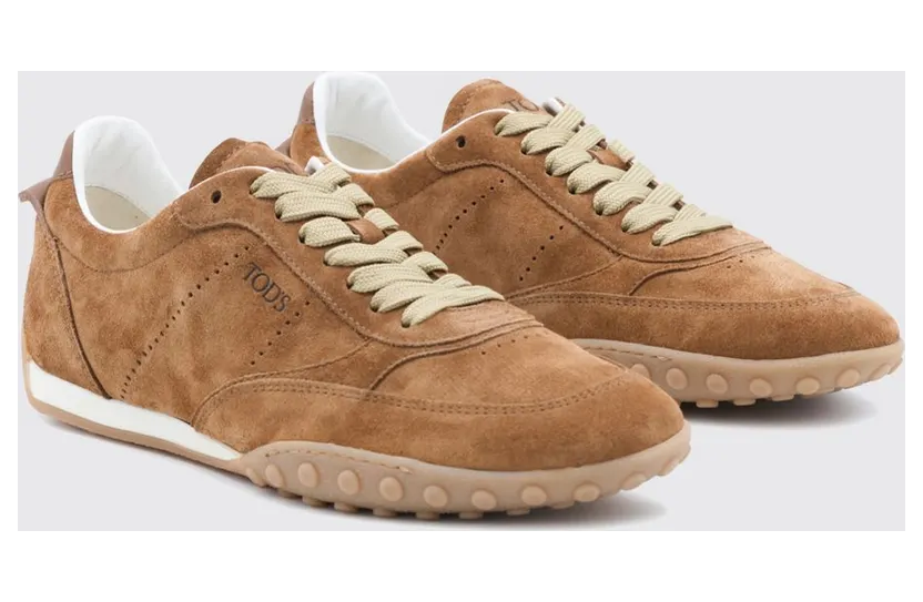Tod’s Suede Low-Top with Gommini and Embossed Logo Brown (XXW13M0KO30QG5S600)