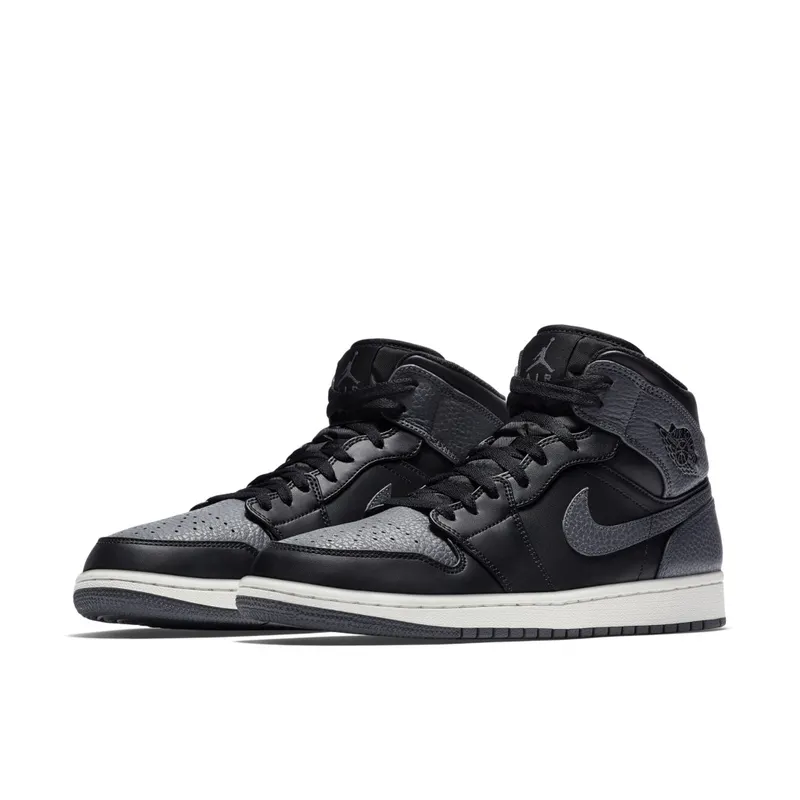 Jordan 1 Retro Mid Black Dark Grey Black/Summit White-Dark Grey (554724-041)