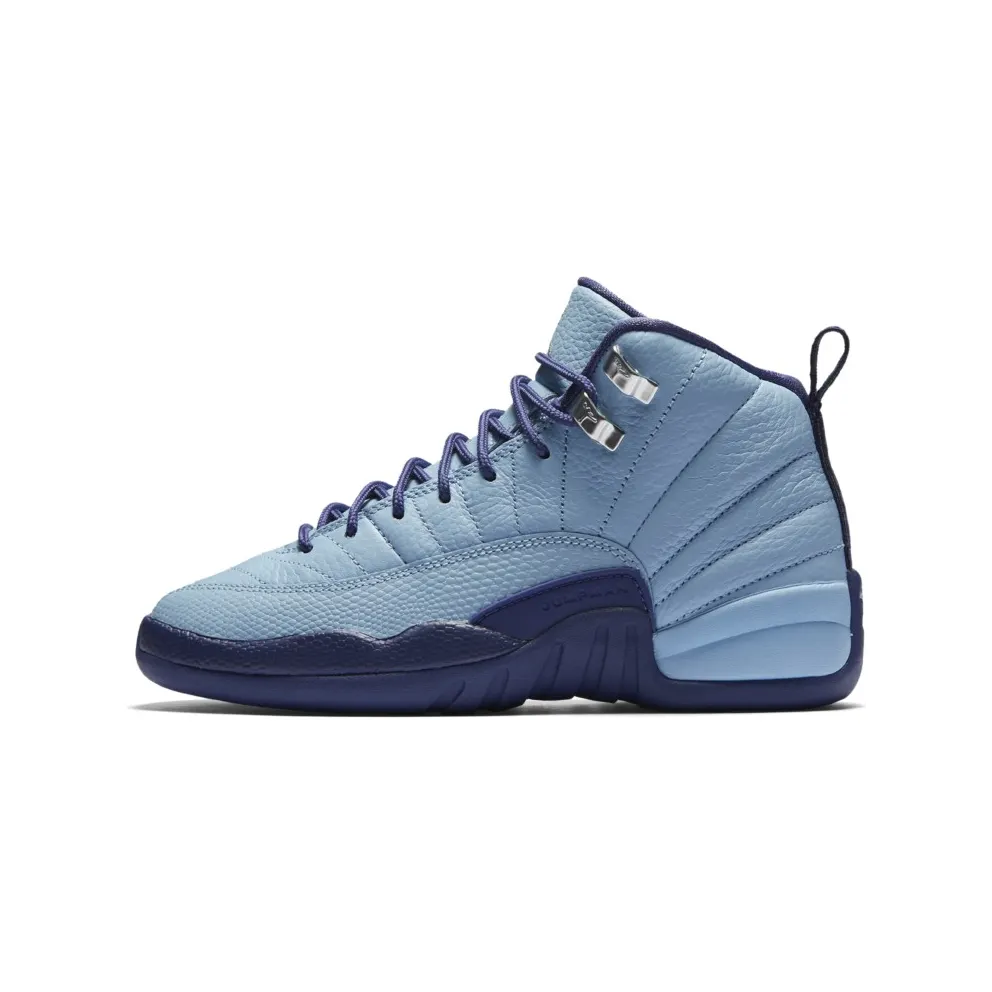 Jordan 12 Retro Hornets (GS) Blue Cap/Metallic Silver-Dark Purple Dust (510815-418)