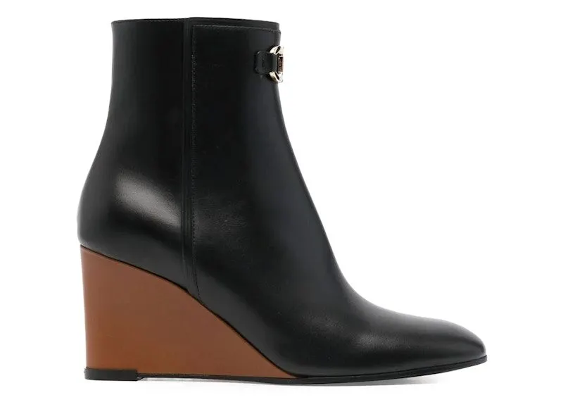 Ferragamo 70mm Wedge-Heel Ankle Boots Black (01C807751066)
