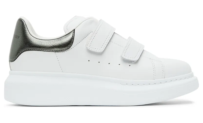 Alexander McQueen Kids White & Gold Oversized Velcro Sneakers (687070WIAHF)