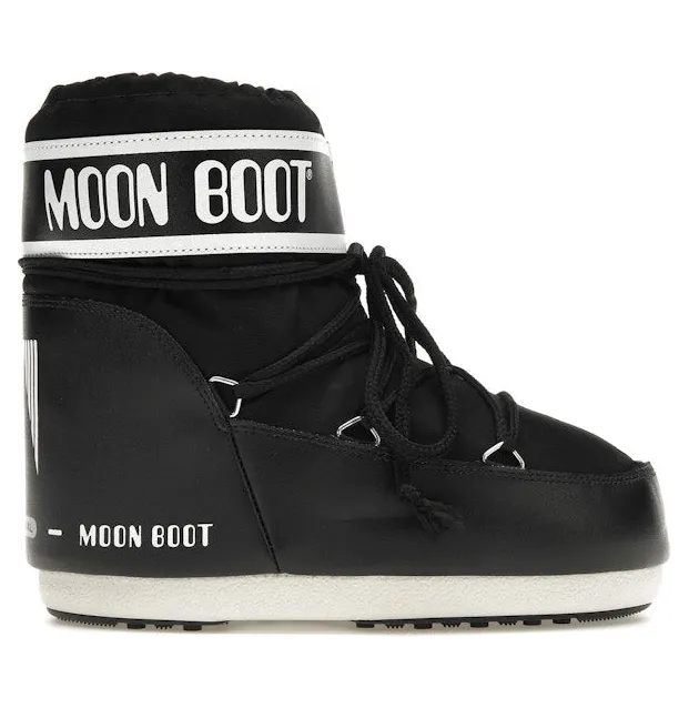 Moon Boot Icon Low Nylon Boot Black White (14093400-001)