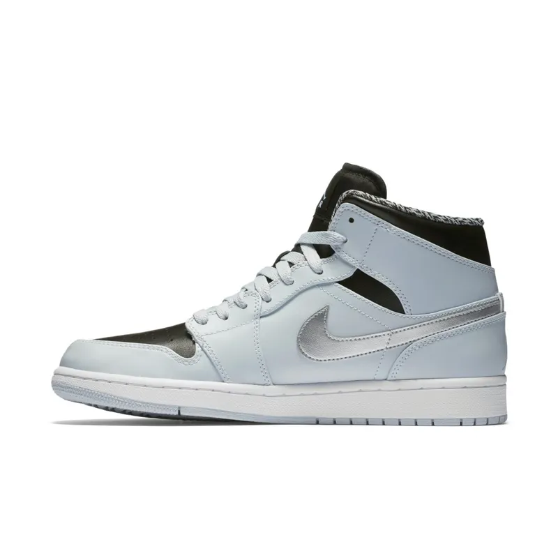 Jordan 1 Mid Pure Platinum Metallic Silver Pure Platinum/White-Metallic Silver-Black (554724-032)