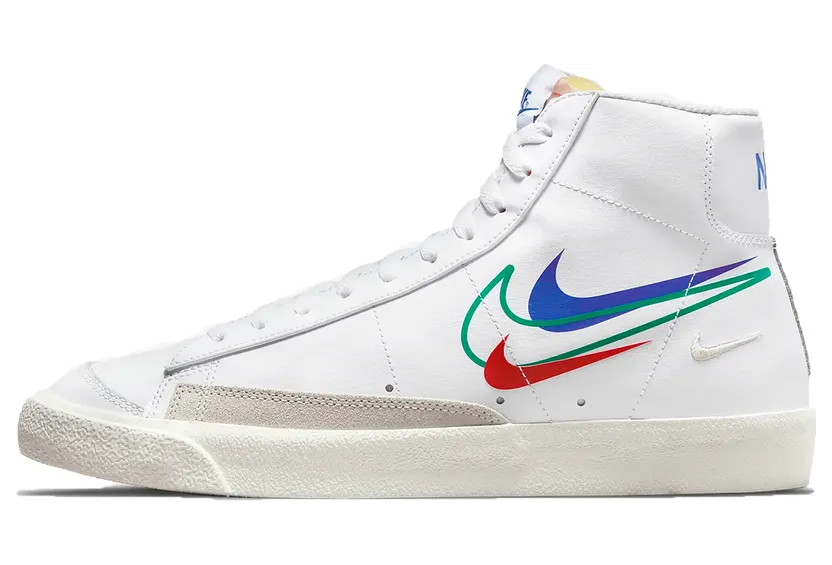Nike Blazer Mid 77 Multi Swoosh White Game Royal (2021) (DN7996-101)
